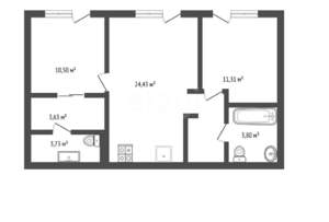 2-к квартира, вторичка, 65м2, 6/8 этаж