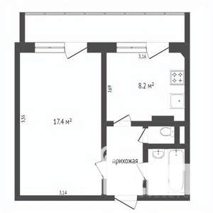 1-к квартира, вторичка, 34м2, 2/10 этаж