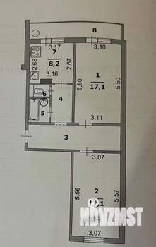 2-к квартира, вторичка, 62м2, 1/10 этаж