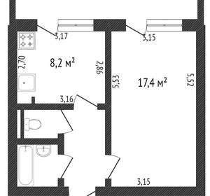 1-к квартира, вторичка, 34м2, 2/10 этаж