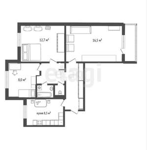 3-к квартира, вторичка, 60м2, 7/9 этаж