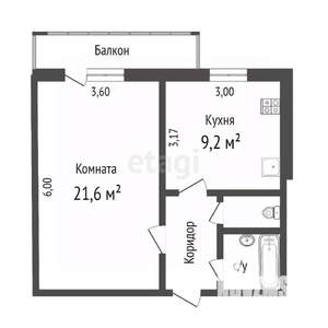 1-к квартира, вторичка, 38м2, 10/16 этаж