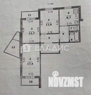 3-к квартира, вторичка, 69м2, 2/10 этаж