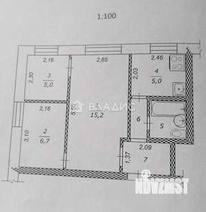 2-к квартира, вторичка, 39м2, 1/4 этаж