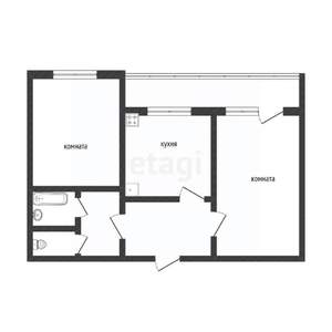 2-к квартира, вторичка, 58м2, 1/10 этаж