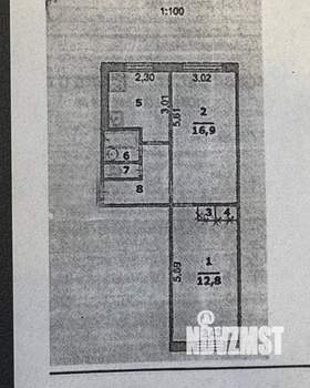 2-к квартира, вторичка, 45м2, 1/5 этаж