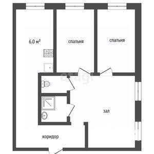 2-к квартира, вторичка, 42м2, 3/5 этаж