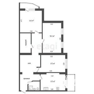 3-к квартира, вторичка, 134м2, 4/7 этаж