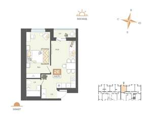 2-к квартира, вторичка, 45м2, 4/8 этаж