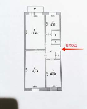3-к квартира, вторичка, 61м2, 2/5 этаж