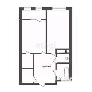 1-к квартира, вторичка, 53м2, 10/17 этаж