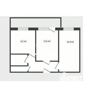 2-к квартира, вторичка, 44м2, 9/9 этаж