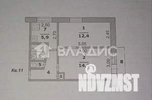 2-к квартира, вторичка, 40м2, 4/5 этаж