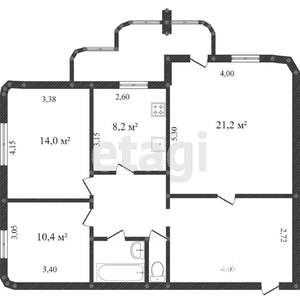 3-к квартира, вторичка, 75м2, 13/16 этаж