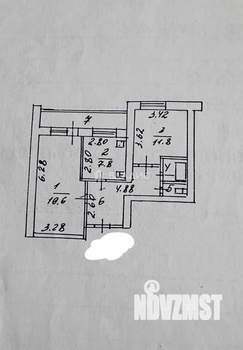 2-к квартира, вторичка, 54м2, 9/10 этаж