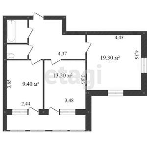 2-к квартира, вторичка, 53м2, 8/9 этаж