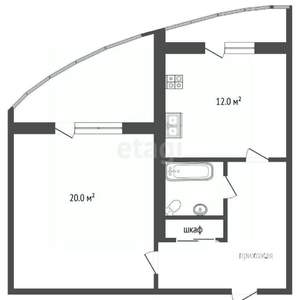 1-к квартира, вторичка, 48м2, 8/9 этаж