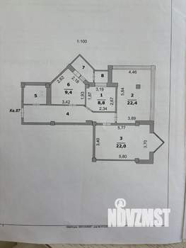 3-к квартира, вторичка, 82м2, 15/15 этаж