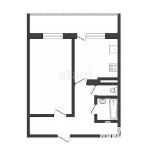 1-к квартира, вторичка, 51м2, 6/9 этаж