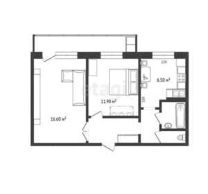 2-к квартира, вторичка, 45м2, 9/9 этаж
