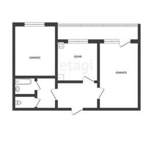 2-к квартира, вторичка, 58м2, 1/10 этаж