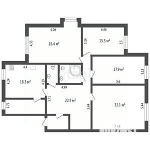 4-к квартира, вторичка, 156м2, 5/5 этаж