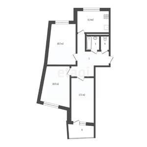 3-к квартира, вторичка, 86м2, 8/11 этаж