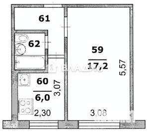 1-к квартира, вторичка, 30м2, 1/5 этаж
