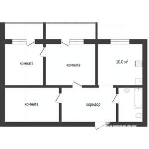 1-к квартира, вторичка, 46м2, 4/7 этаж
