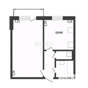 1-к квартира, вторичка, 34м2, 9/10 этаж