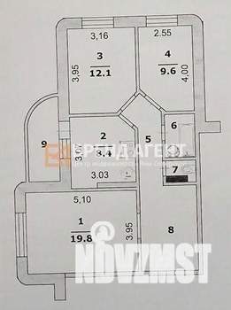 3-к квартира, вторичка, 70м2, 8/17 этаж