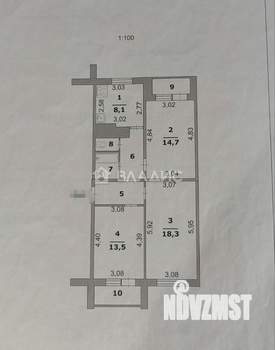 3-к квартира, вторичка, 67м2, 3/5 этаж