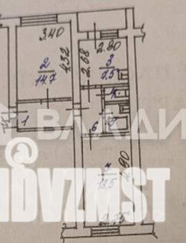 2-к квартира, вторичка, 48м2, 5/5 этаж