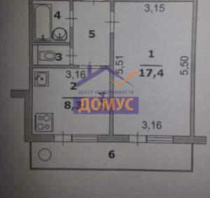 1-к квартира, вторичка, 34м2, 3/10 этаж