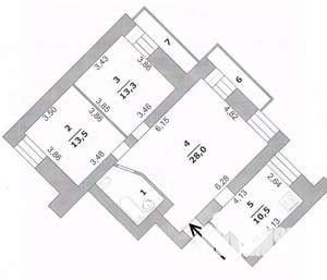 3-к квартира, вторичка, 71м2, 5/12 этаж