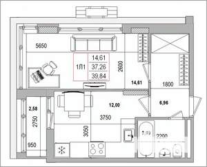1-к квартира, вторичка, 40м2, 14/16 этаж