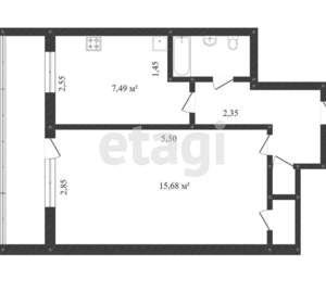 1-к квартира, вторичка, 48м2, 9/18 этаж