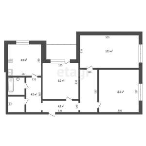 3-к квартира, вторичка, 65м2, 1/10 этаж