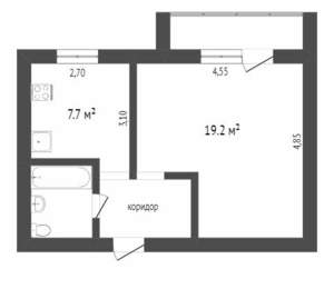 1-к квартира, вторичка, 34м2, 5/5 этаж