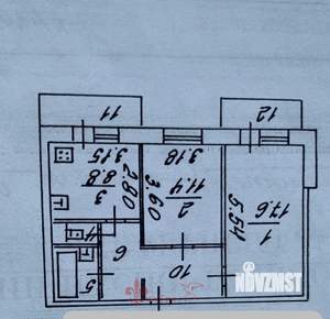 2-к квартира, вторичка, 52м2, 5/9 этаж