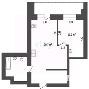 1-к квартира, вторичка, 45м2, 10/14 этаж