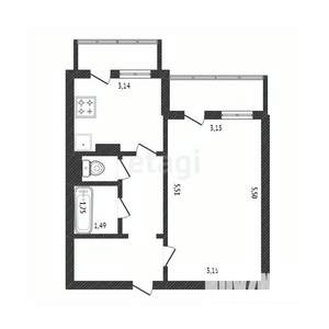 1-к квартира, вторичка, 39м2, 3/10 этаж