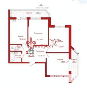 3-к квартира, вторичка, 81м2, 13/18 этаж