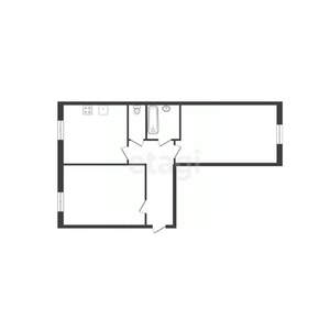 2-к квартира, вторичка, 50м2, 2/4 этаж