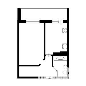 1-к квартира, вторичка, 41м2, 5/5 этаж