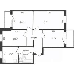 4-к квартира, вторичка, 96м2, 1/10 этаж