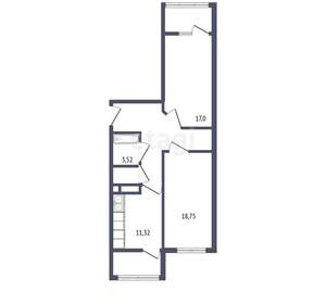 2-к квартира, вторичка, 76м2, 4/17 этаж