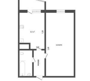 1-к квартира, вторичка, 32м2, 4/9 этаж