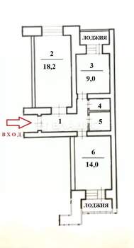 2-к квартира, вторичка, 53м2, 7/9 этаж