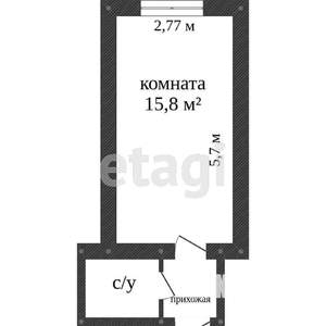 Студия квартира, вторичка, 27м2, 2/5 этаж